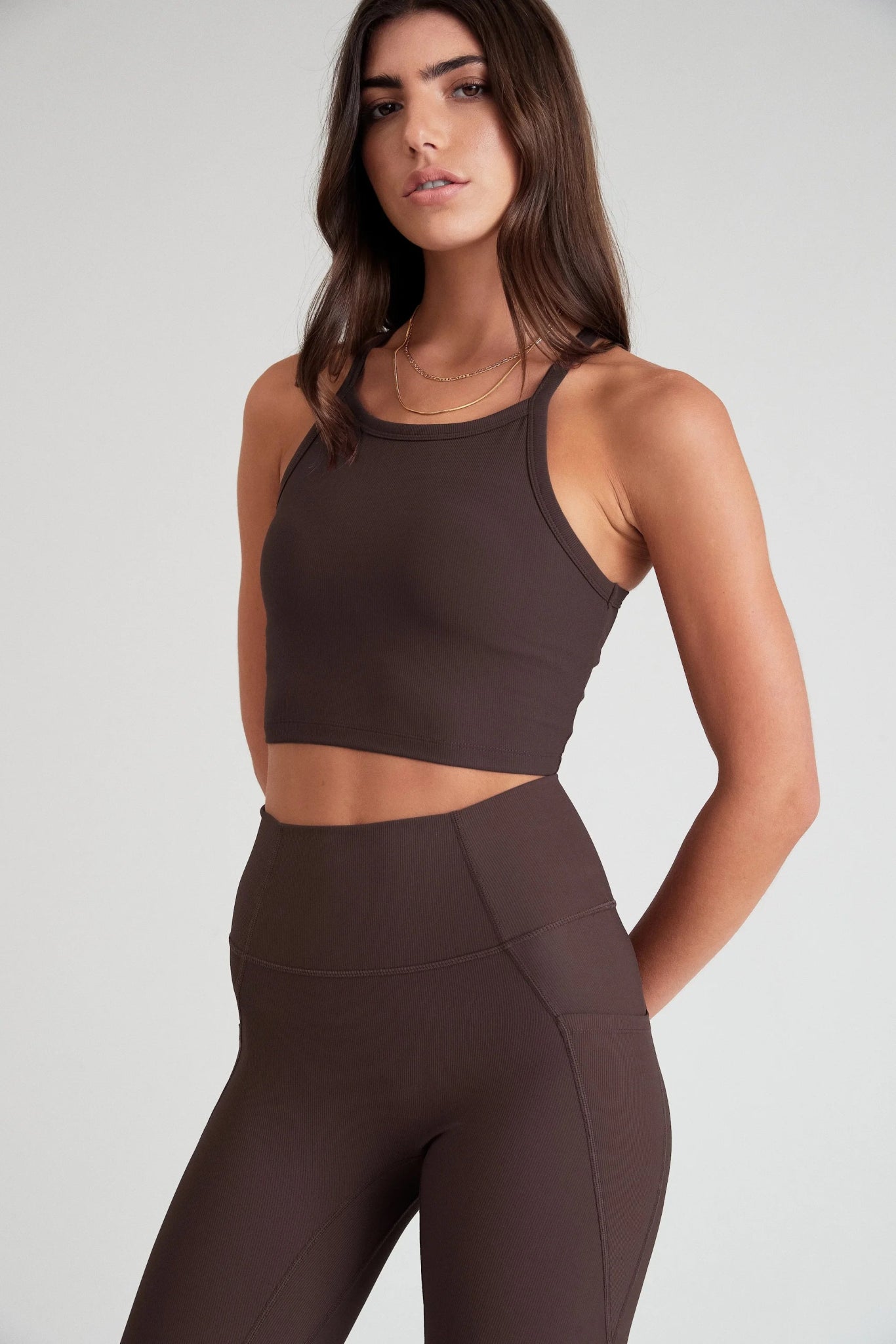 EcoRib Strap Racer Crop