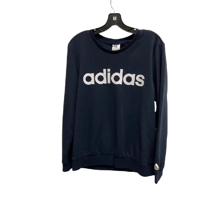 Athletic Sweatshirt Crewneck By Adidas In Navy, Size: L