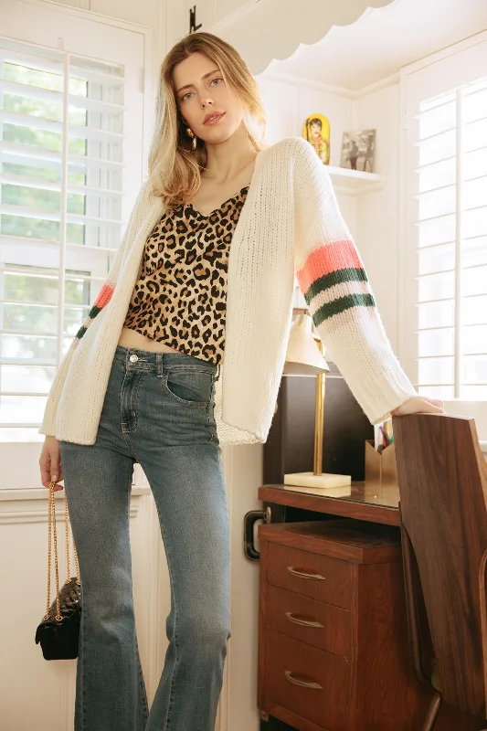 Rizzo Chunky Accent Stripe Cardigan