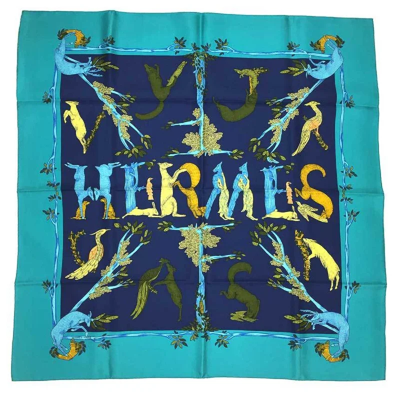 Hermes Navy  Silk Scarf (Pre-Owned)