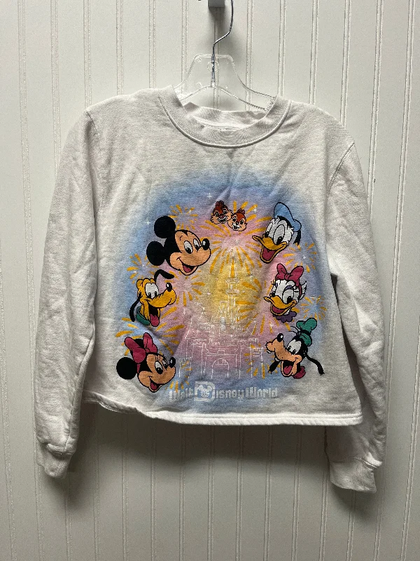 Sweatshirt Crewneck By Disney Store In White, Size: M