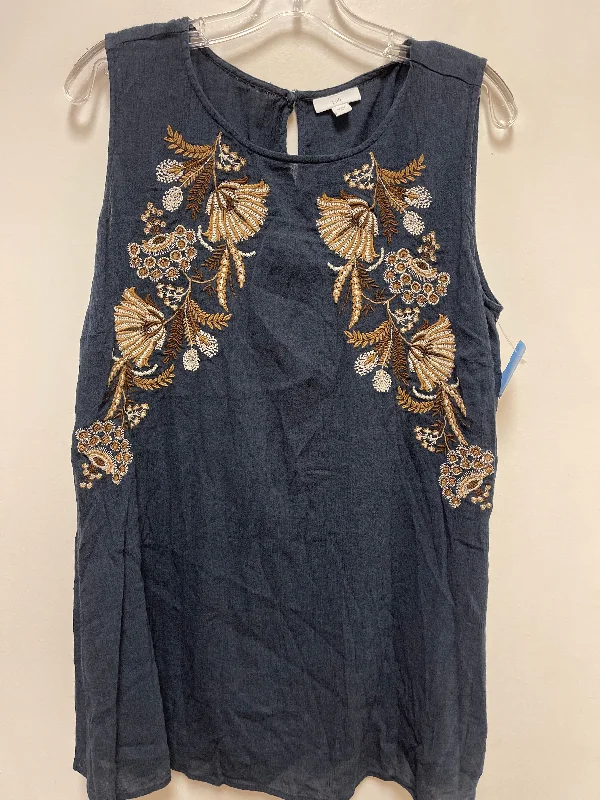 Top Sleeveless By J. Jill In Navy, Size: Xl