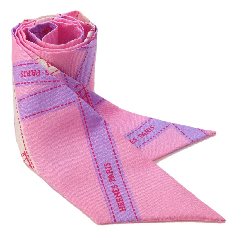 Hermes Twilly pink  Silk Scarf (Pre-Owned)