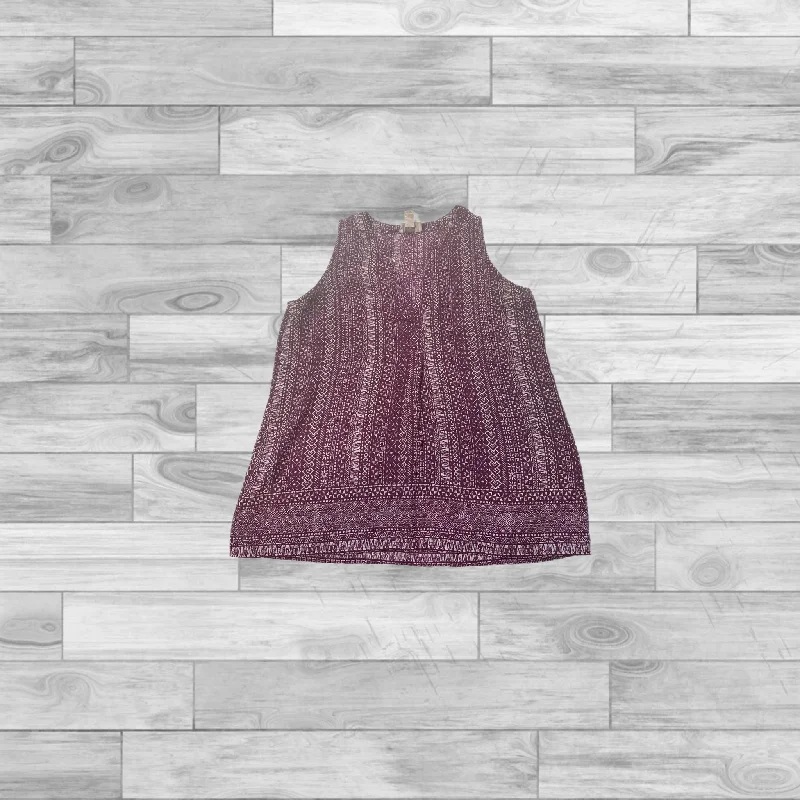 Top Sleeveless By Loft In Purple & White, Size: Xs