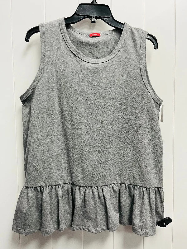 Top Sleeveless By altea In Grey, Size: M