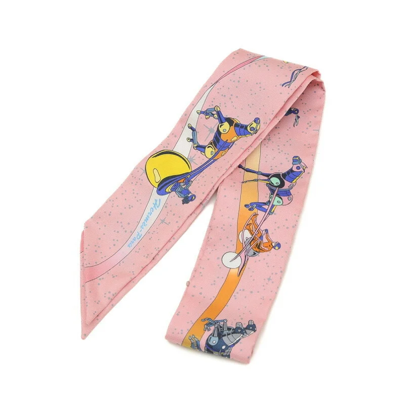 Hermes blue  pink Silk Scarf (Pre-Owned)