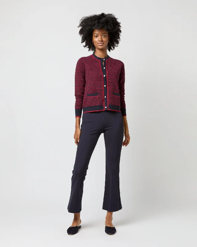 Katie Cardigan in Bordeaux Cotton/Cashmere