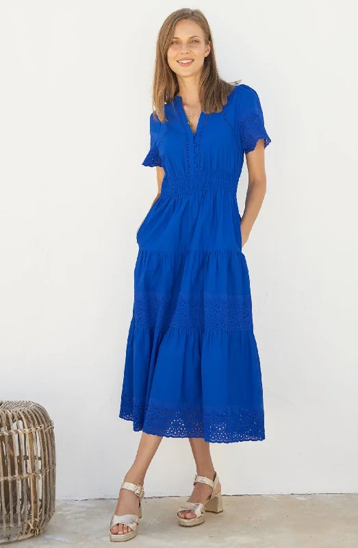 Broderie Sienna Dress | Cobalt