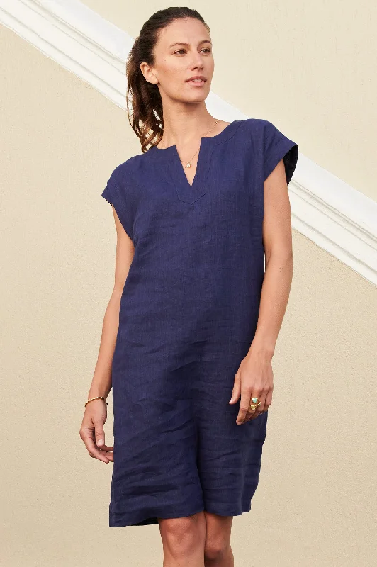 Dori Linen Dress | Navy