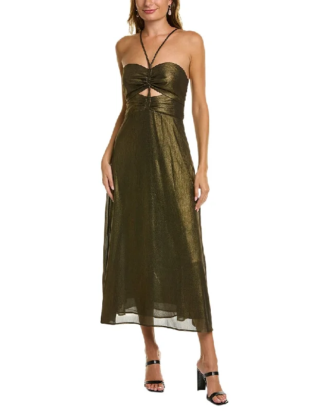 Boden Metallic Halter Midi Dress