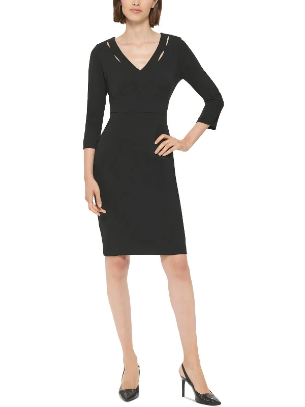 Womens Cutout Midi Sheath Dress