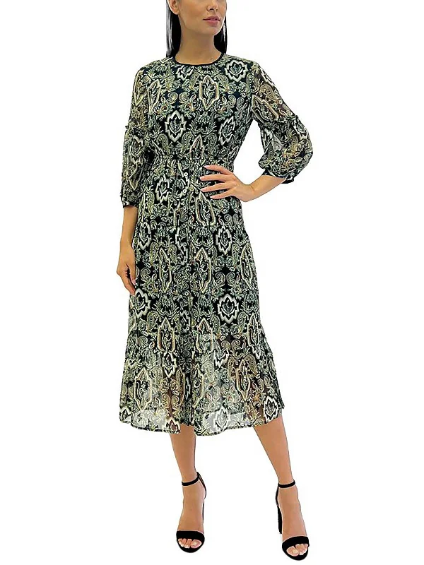 Womens Paisley Long Midi Dress