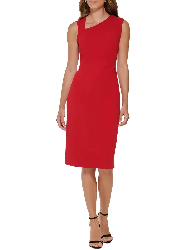 Womens Ruched Calf Midi Dress