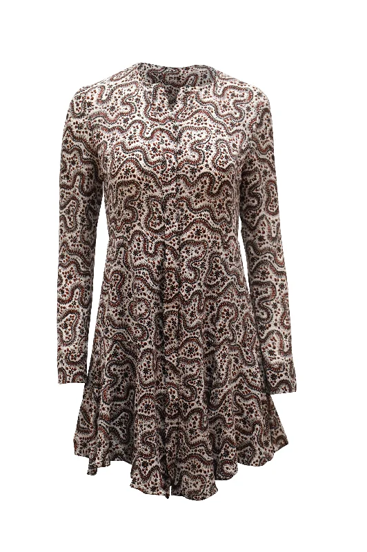 ALC Randi Paisley Print Mini Dress in Multicolor Polyester