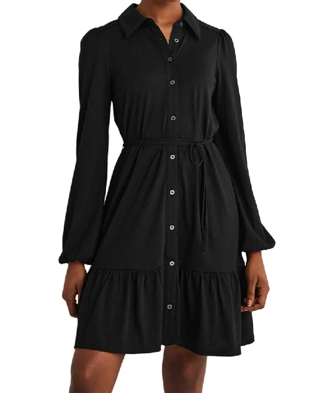 Boden Relaxed Fit Tiered Jersey Shirt Mini Dress