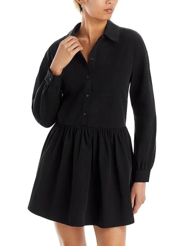 Georgina Womens Collared Mini Shirtdress