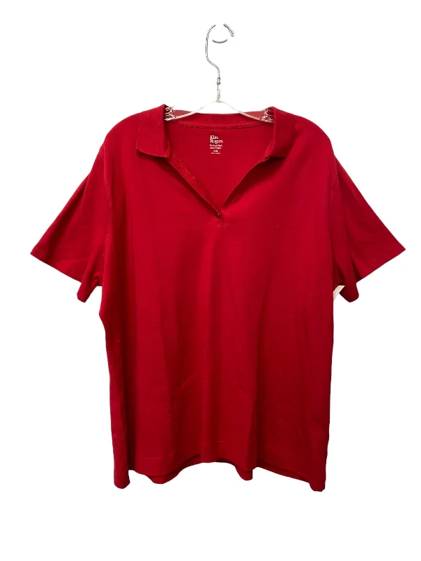 Red Top Short Sleeve Kim Rogers, Size Xxl