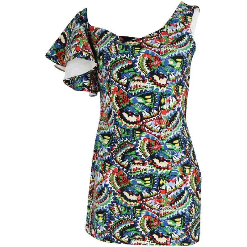 Saloni Greta One Shoulder Mini Dress In Multicolor Polyester