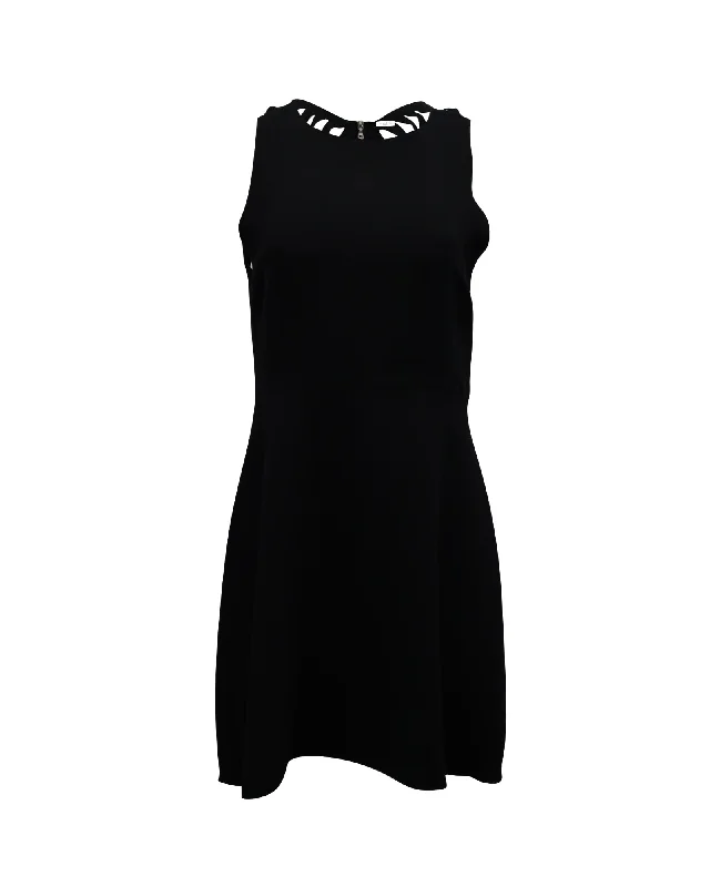 Sandro Paris Cut-Out Back Mini Dress in Black Polyester