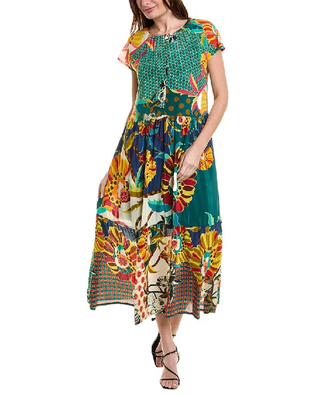 Johnny Was Kimbra Kari Silk Maxi Dress