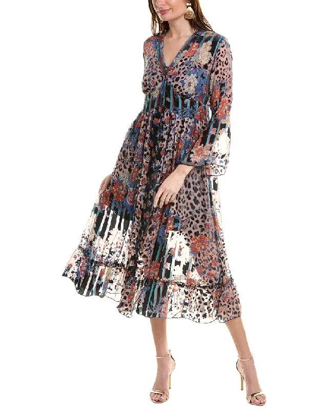 Johnny Was Petite Ontar Beesley Silk-Blend Maxi Dress