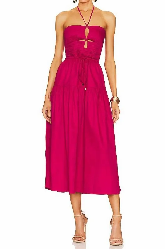 Malwa Maxi Dress In Hot Pink