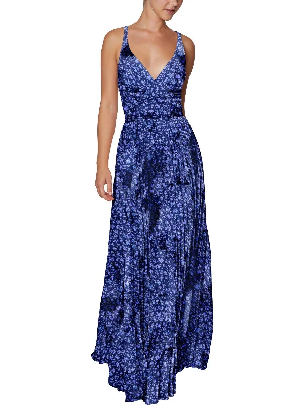 Womens Chiffon Floral Maxi Dress