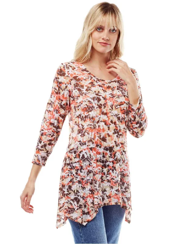 Tianello "Eona" Print Cotton Burnout Asbury Tunic