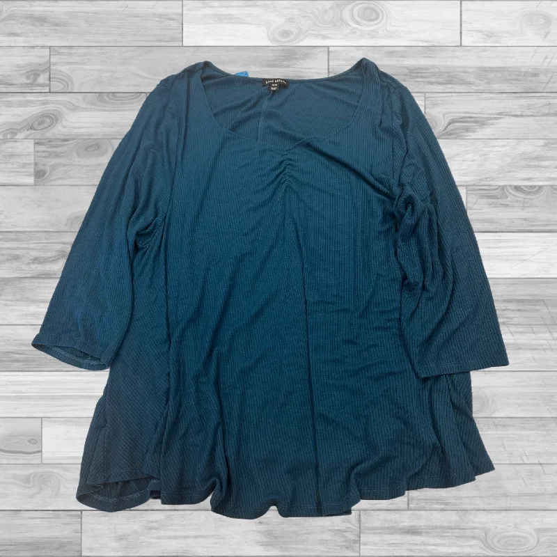 Top 3/4 Sleeve By Lane Bryant In Blue, Size: 18