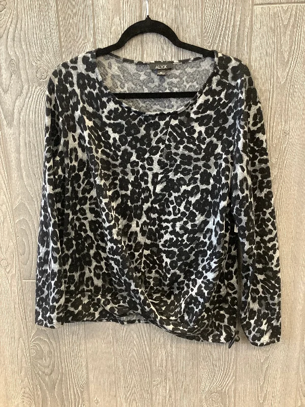 Top Long Sleeve By Alyx In Animal Print, Size: Xl