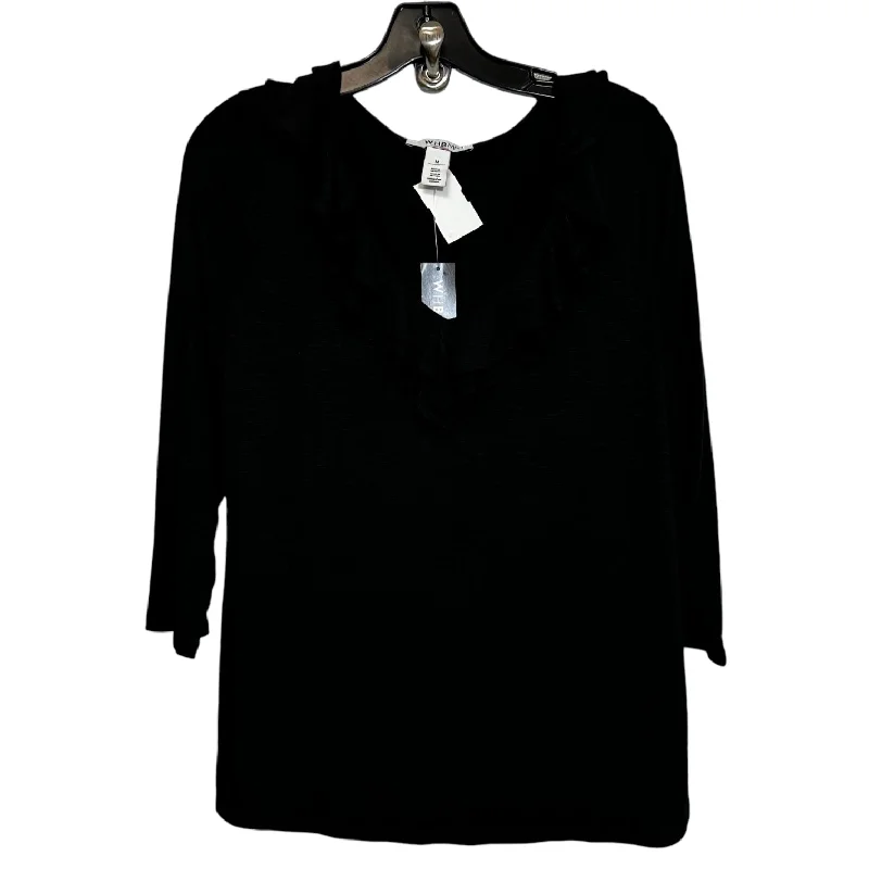 Top Long Sleeve By White House Black Market O In Black, Size: M