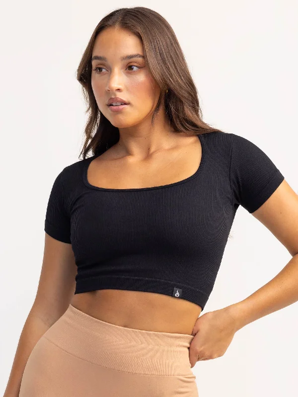 Lift 2.0 Rib Seamless T-Shirt - Black