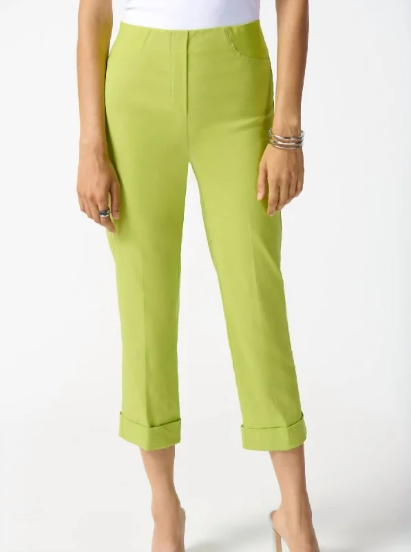 Crop Cuff Pant In Lime