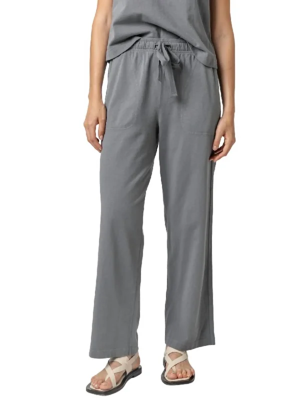 Drawstring Waist Pant In Granite