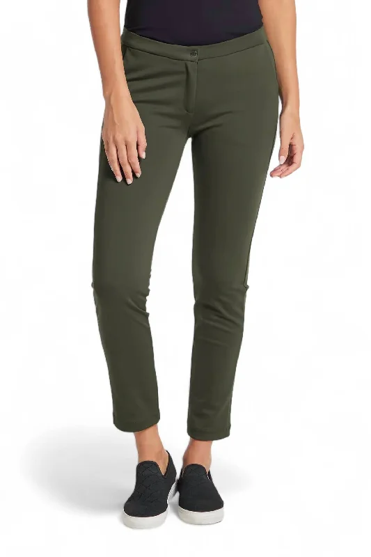 Gloria Ponte Pant In Army Green