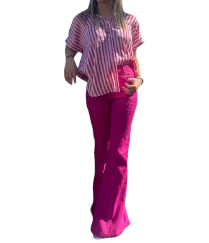 Malina Flare Pants In Fuchsia