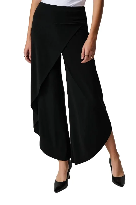 Overlay Palazzo Pant In Black