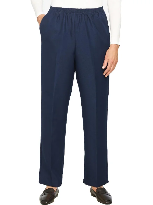 Plus Womens Polyester Straight Leg Pants