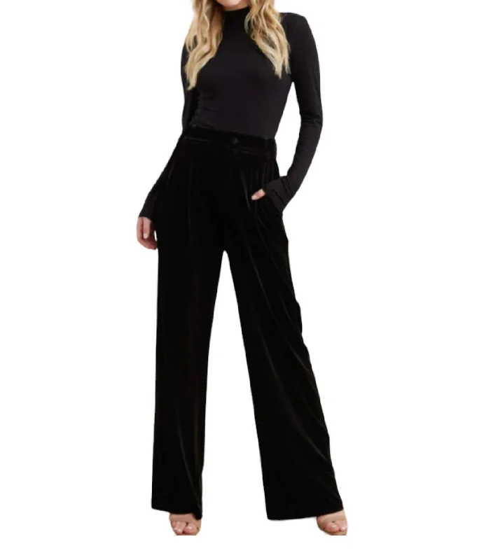 Smooth As Velvet Trousers In Black