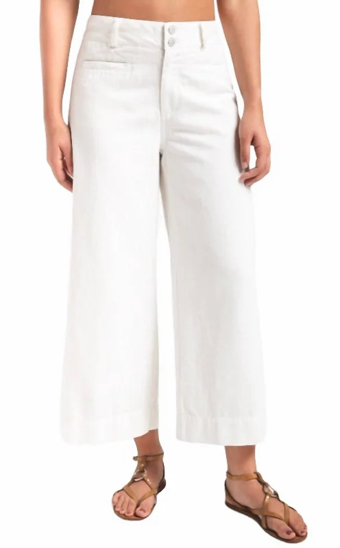 Turin Solid Pants In White