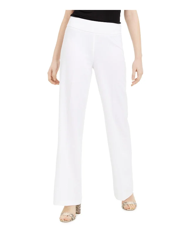 Womens Crepe High Rise Wide Leg Pants