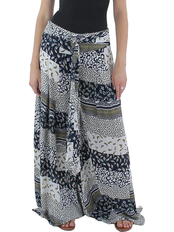 Womens Printed Polyester Palazzo Pants