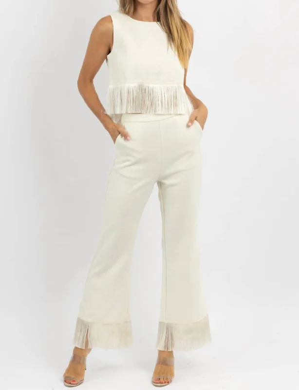 Electric Feel Tassel Set In Cream