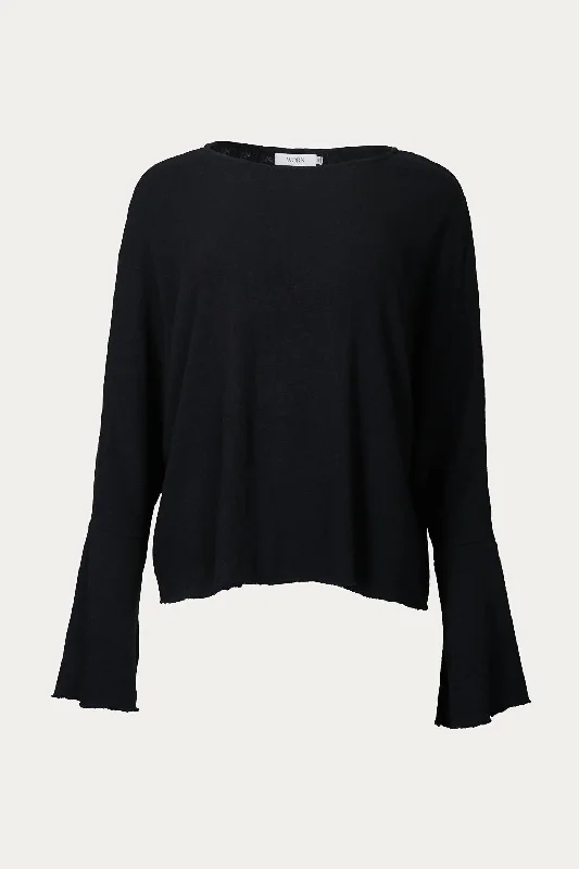 Ora Silk-Wool Lounge Top In Black