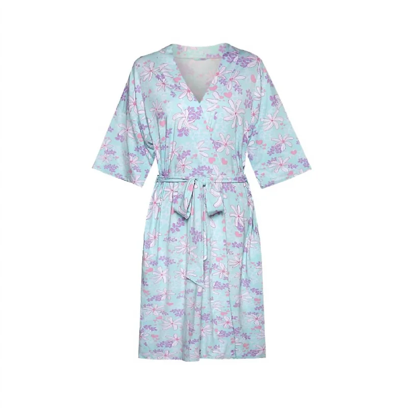 Tiare Blooms Mama Robe In Blue