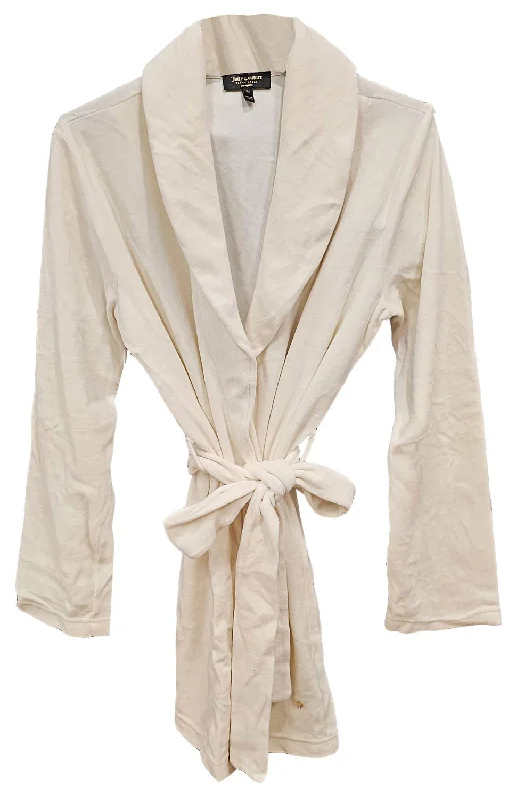 Women's Velour Wrap Belted Lounge Robe In Angel